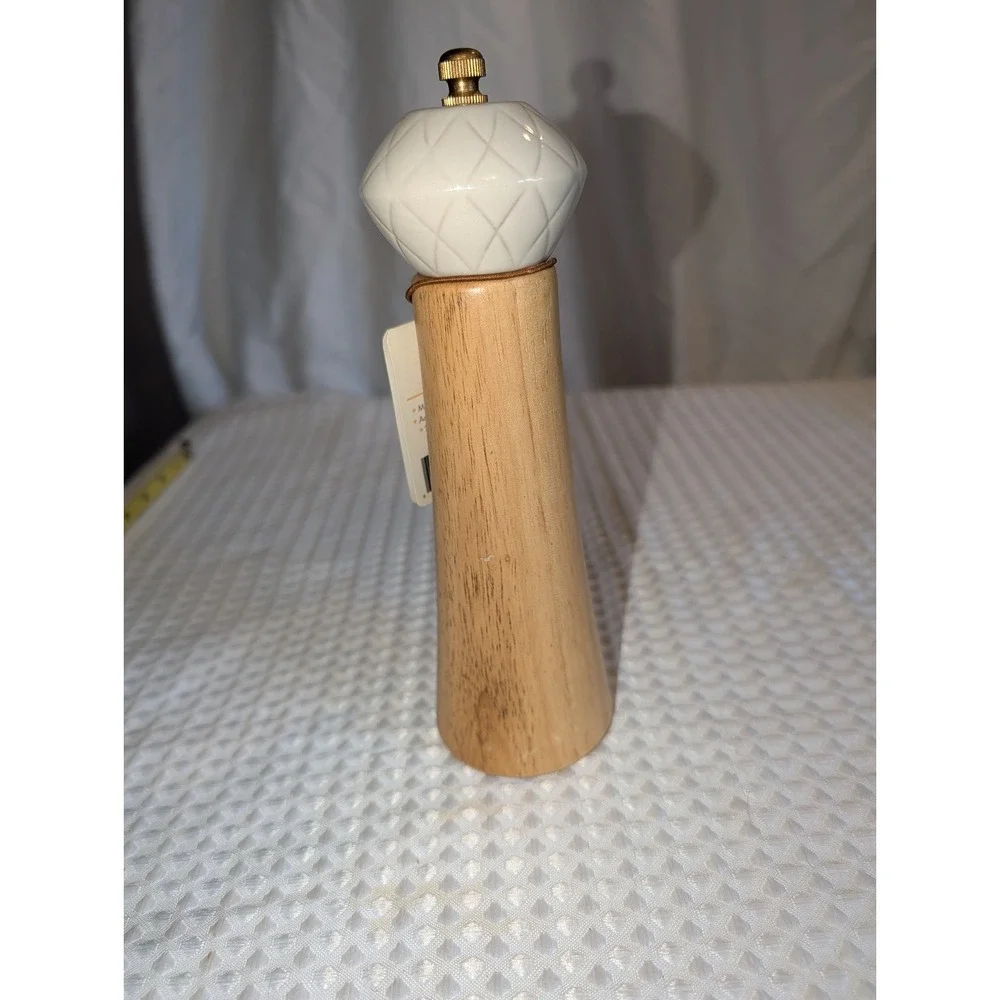 Ayesha Curry Lot Of 2 Pantryware Parawood Spice Grinder, Cream White